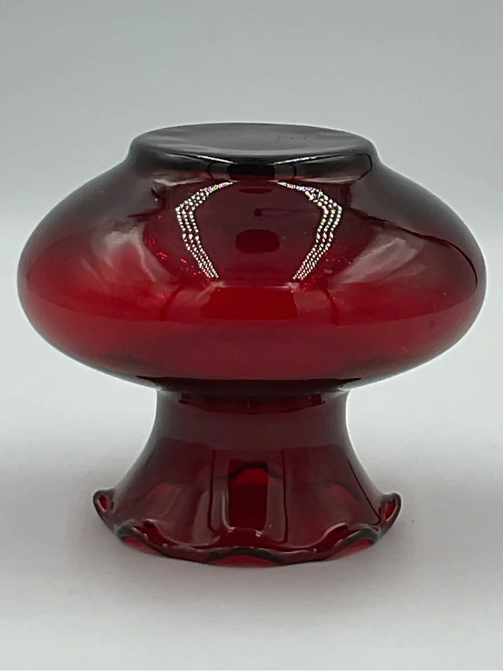 Vintage Anchor Hocking Royal Ruby Red Crimped Bud Vase